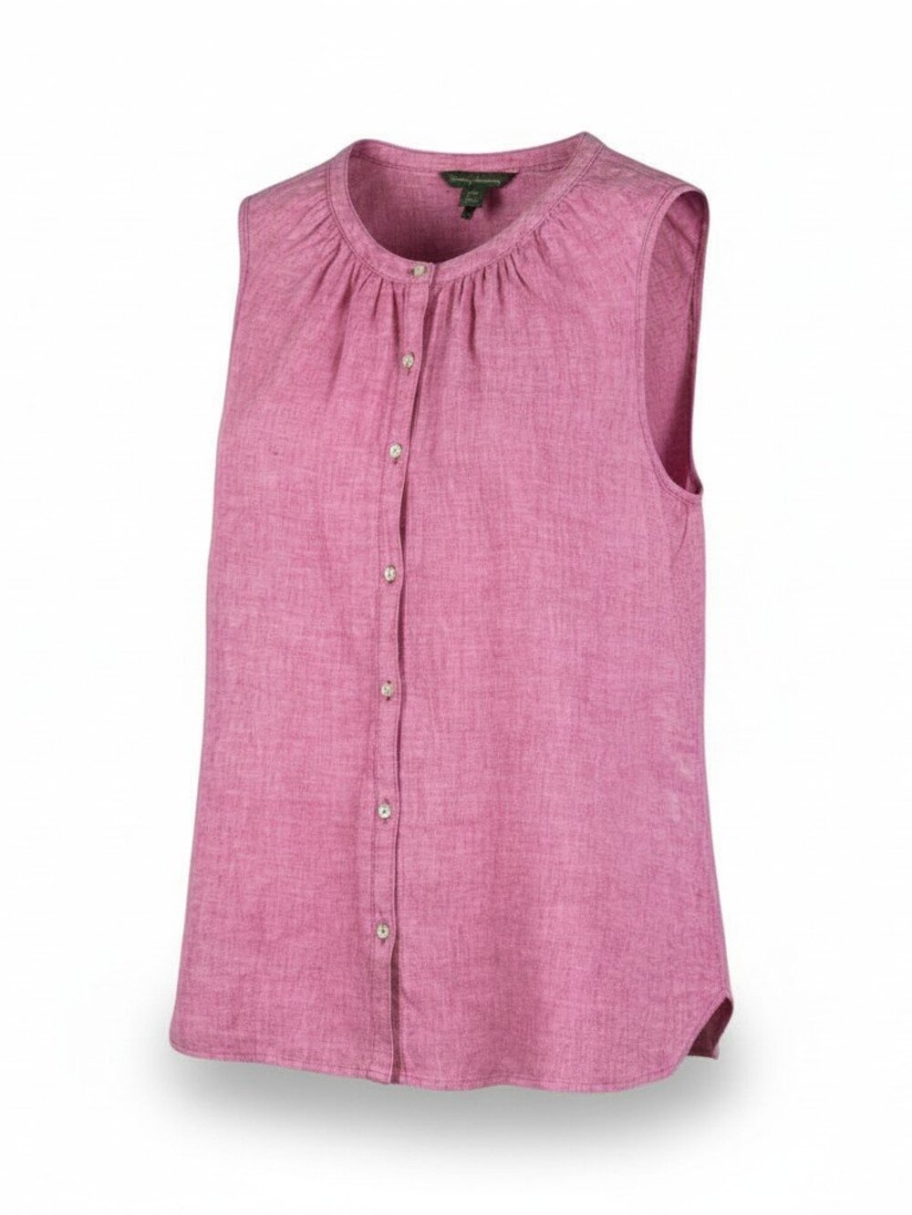 Tommy Bahama Women’s Large Pink 100% Linen Sleeveless Button Front Top